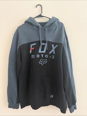 Fox Two-Tone Black and Slate Blue Crewneck Hoodie